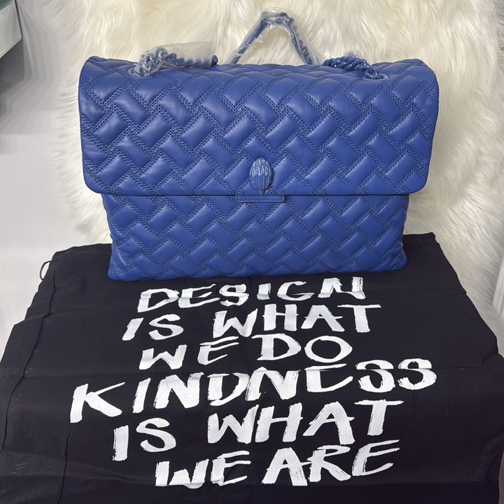 Kurt Geiger Quilted Shoulder Bag in Blue - Picture 2 of 9